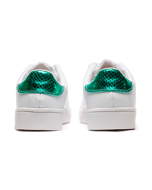 Tenis Blanco Básico Talón Verde 9403SH